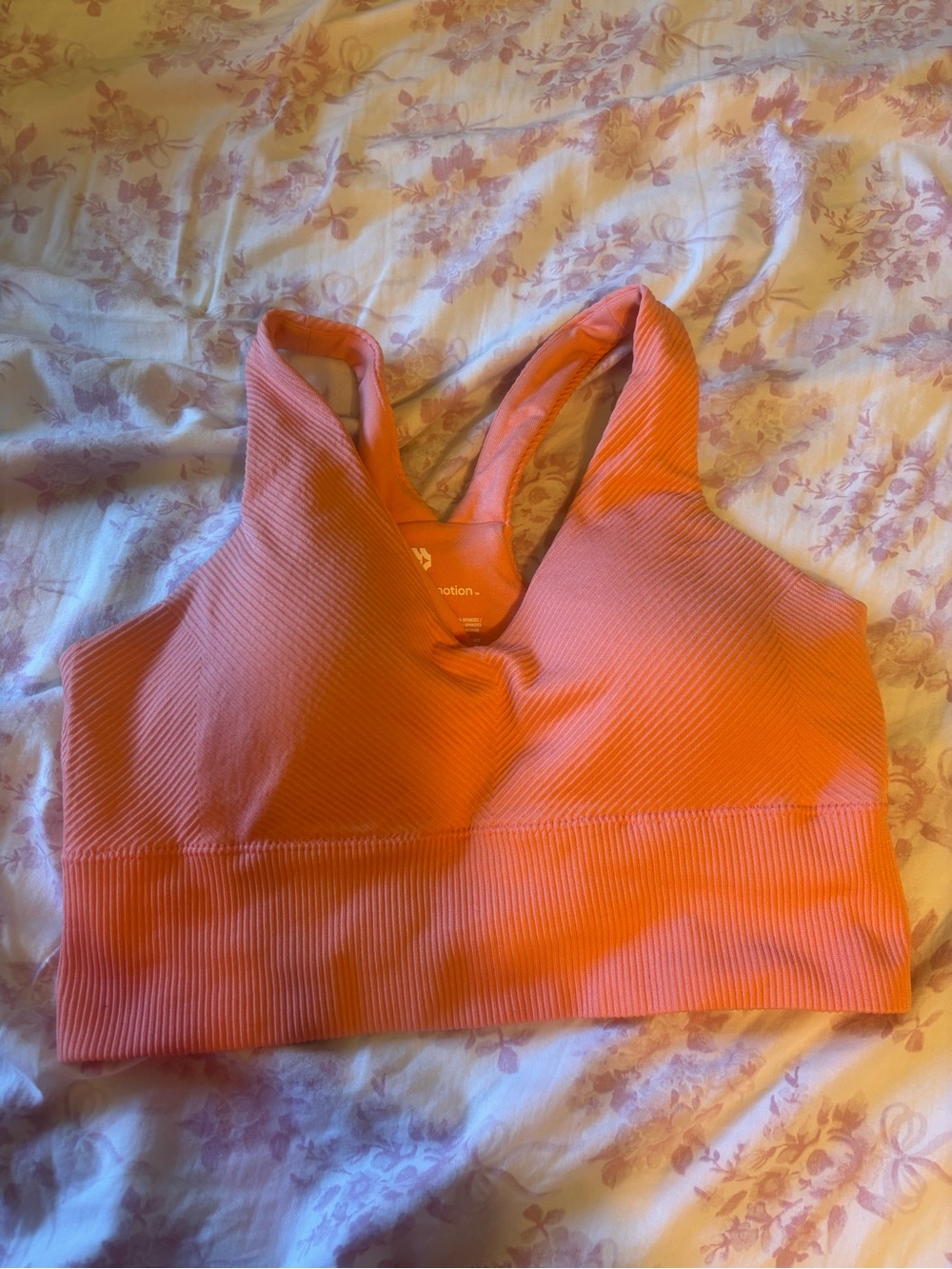 all in motion Bright Orange Ribbed Sports Bra